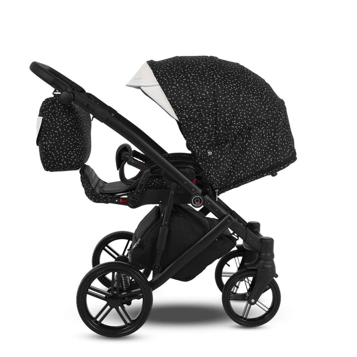 Коляска Camarelo Avenger 3 в 1 черный жаккард/белая экокожа