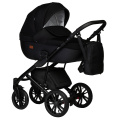 Коляска 2 в 1 Indigo Mio S, 02 (Черная кожа + Черный)