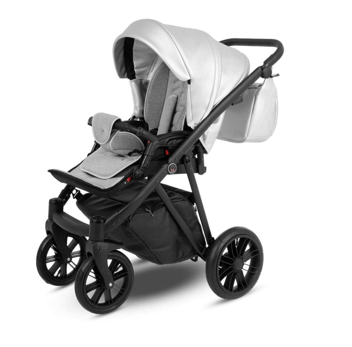 Коляска Camarelo Zeo 2 в 1 экокожа серебро