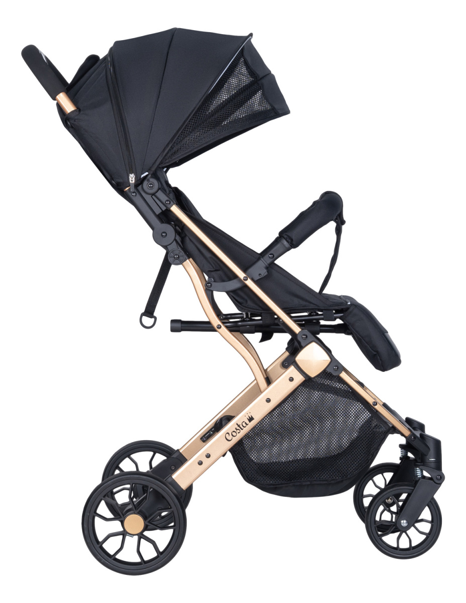 Коляска детская прогулочная Farfello COSTA Linda Gold (black/ черный L-2)