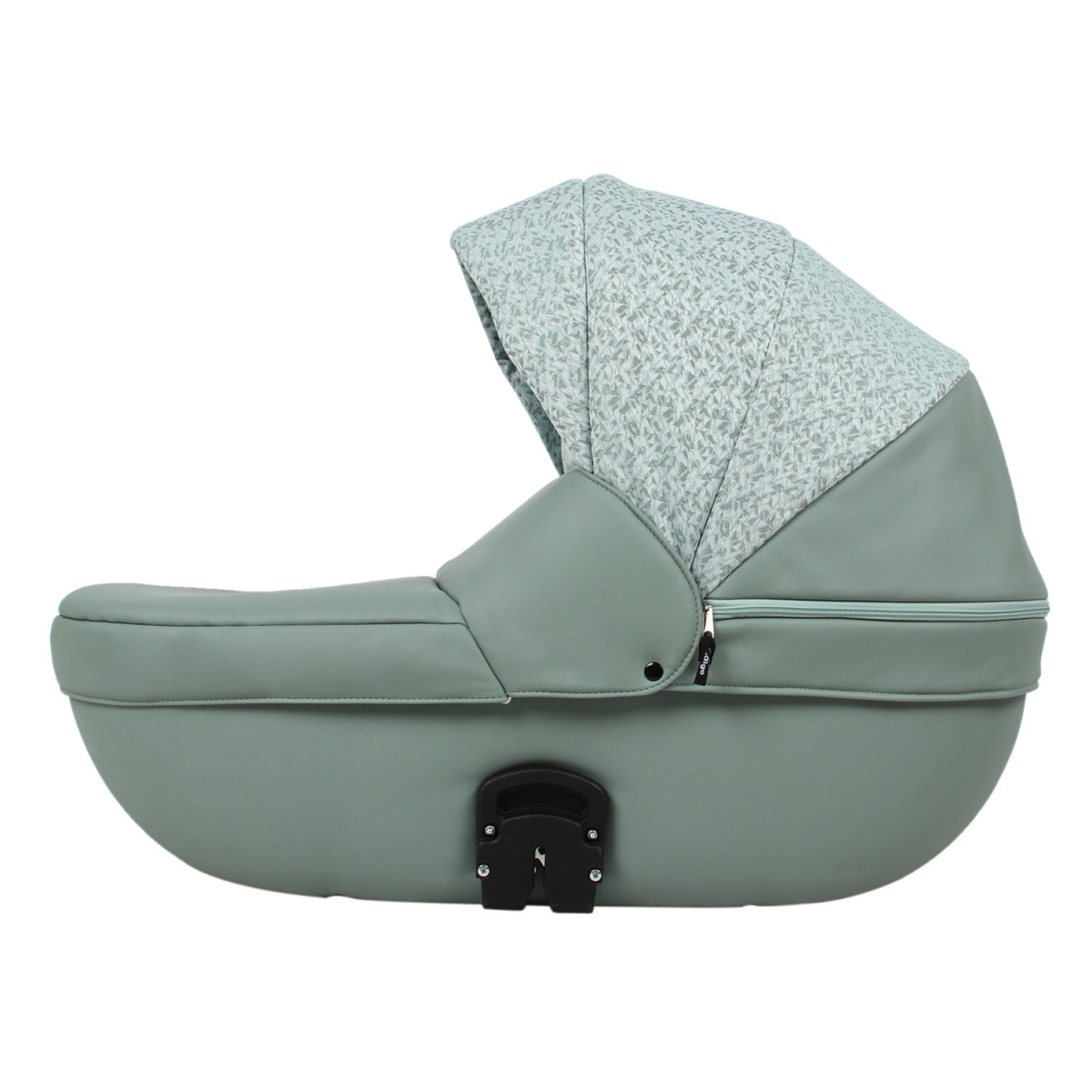 Коляска 2 в 1 Indigo MIO - Mi 06 (шалфей кожа+зеленый узор)