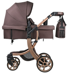 Коляска трансформер Farfello Aimile Original New Gold (Шоколадный NDG-3)