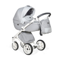 Коляска 2 в 1 Indigo PORTO - Po 02 (св.серая кожа+св.серый лен)