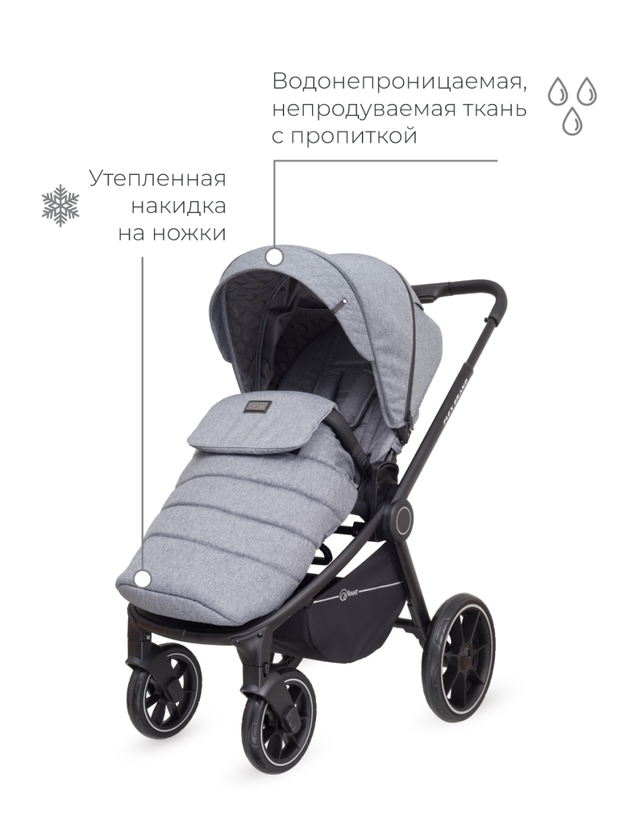 Коляска 3 в 1 Rant Flex Grand Koala Grey темно-серый