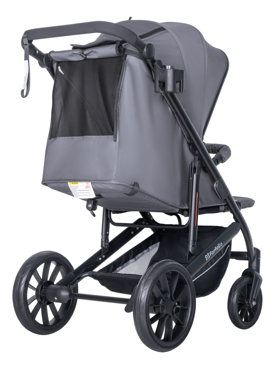 Коляска детская прогулочная Farfello Bonnie black (Smoke Grey/Дымчато-серый)