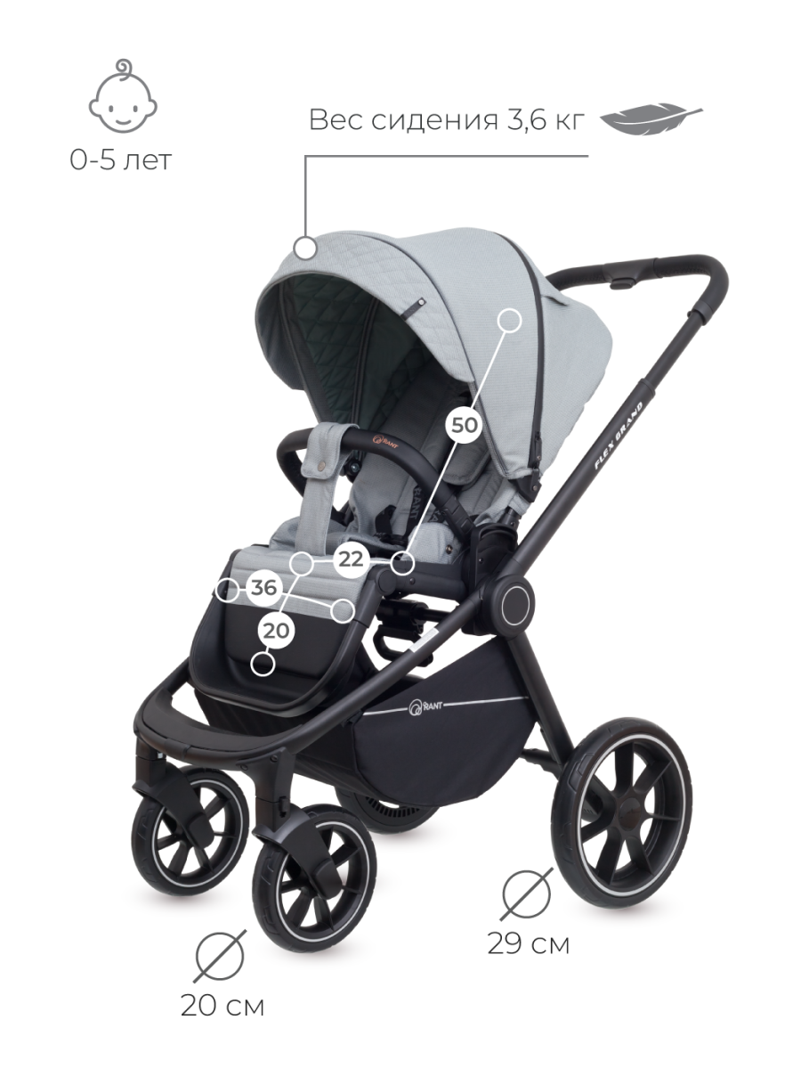 Коляска 3 в 1 Rant Flex Grand Koala Grey темно-серый