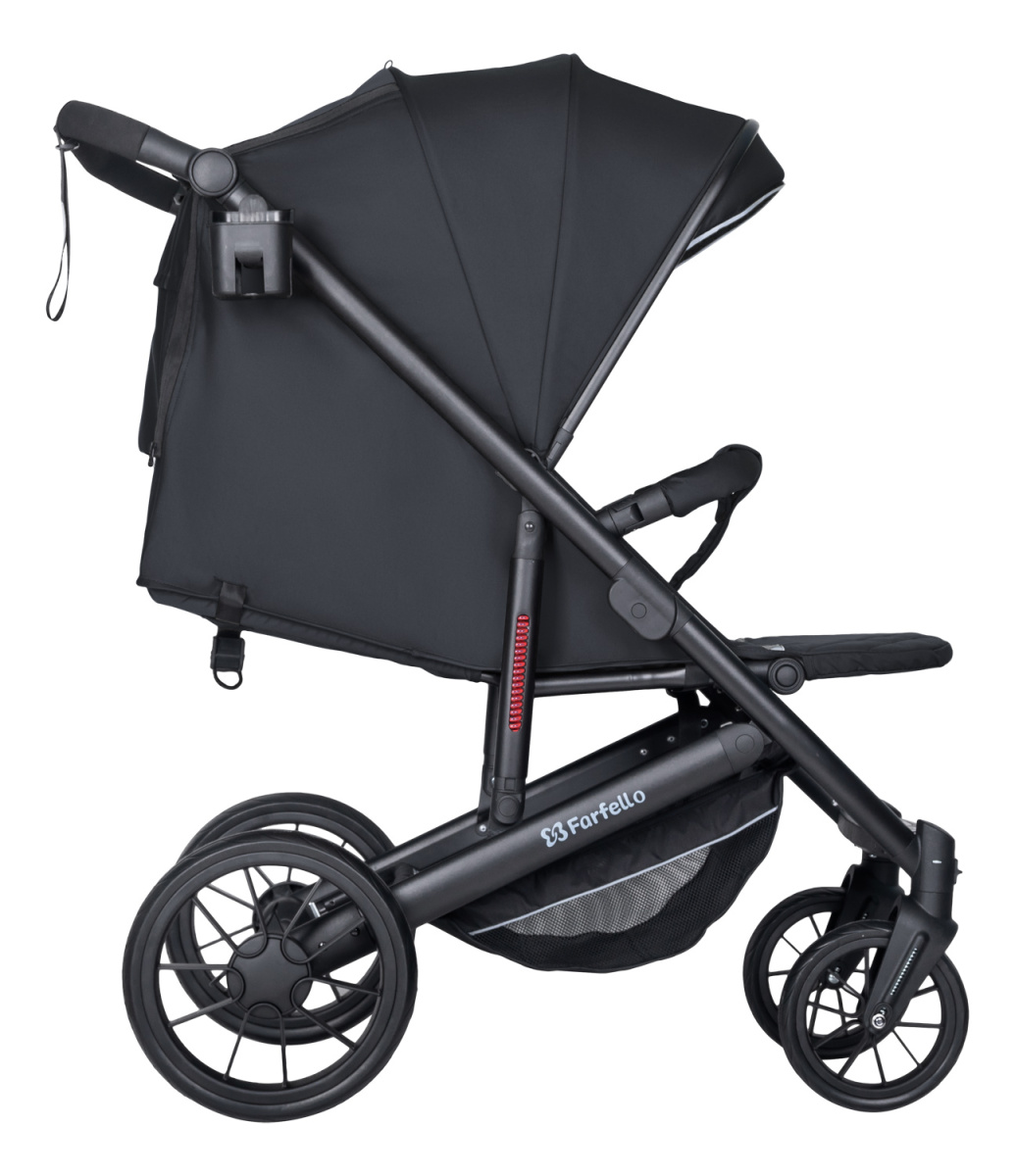 Коляска детская прогулочная Farfello Bonnie black (Charcoal Black/Угольно-черный)