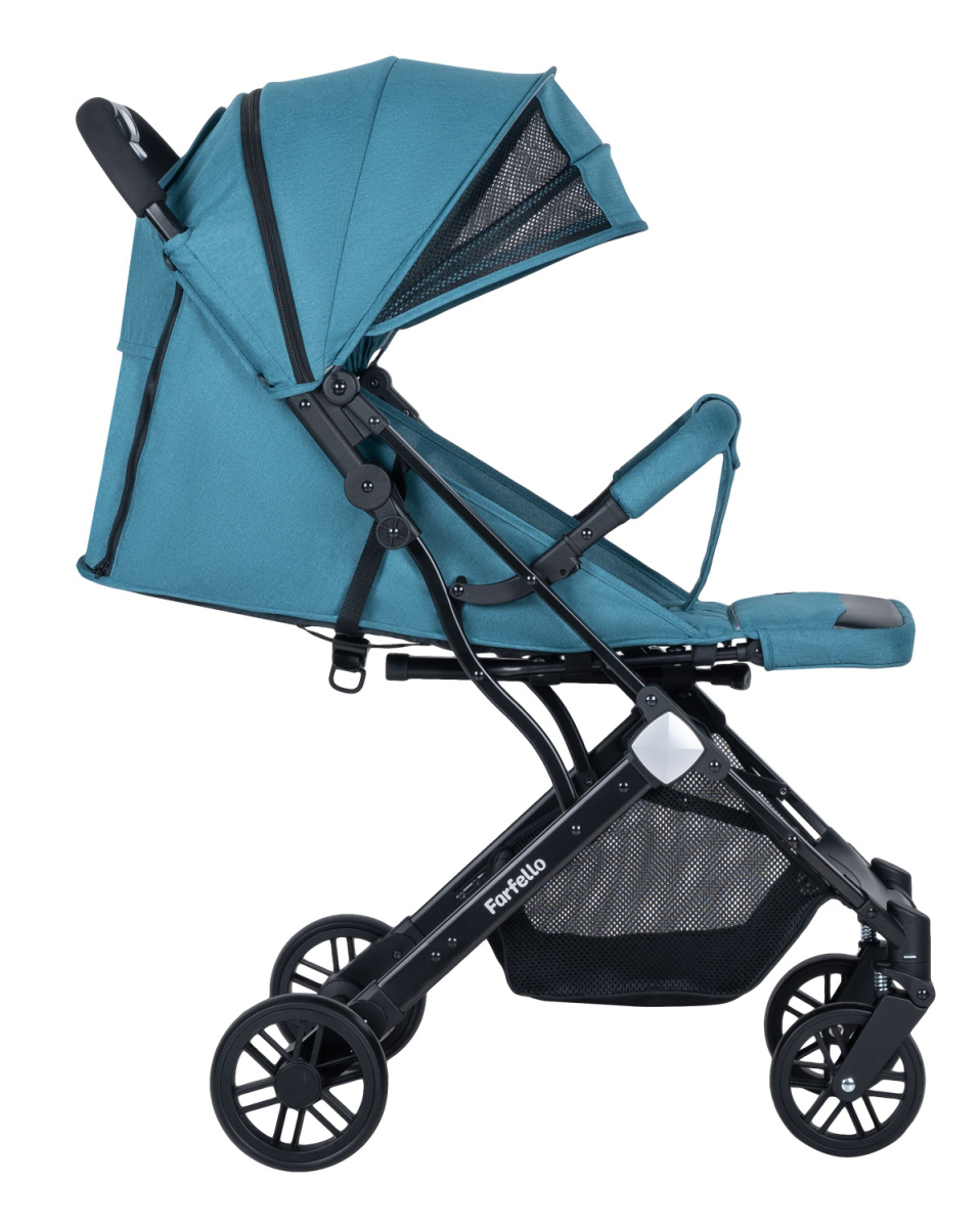 Коляска детская прогулочная Farfello Comfy Go (Aqua/темно-бирюзовый (чёрная)CG-19)