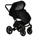 Коляска 2 в 1 Indigo Mio S, 02 (Черная кожа + Черный)