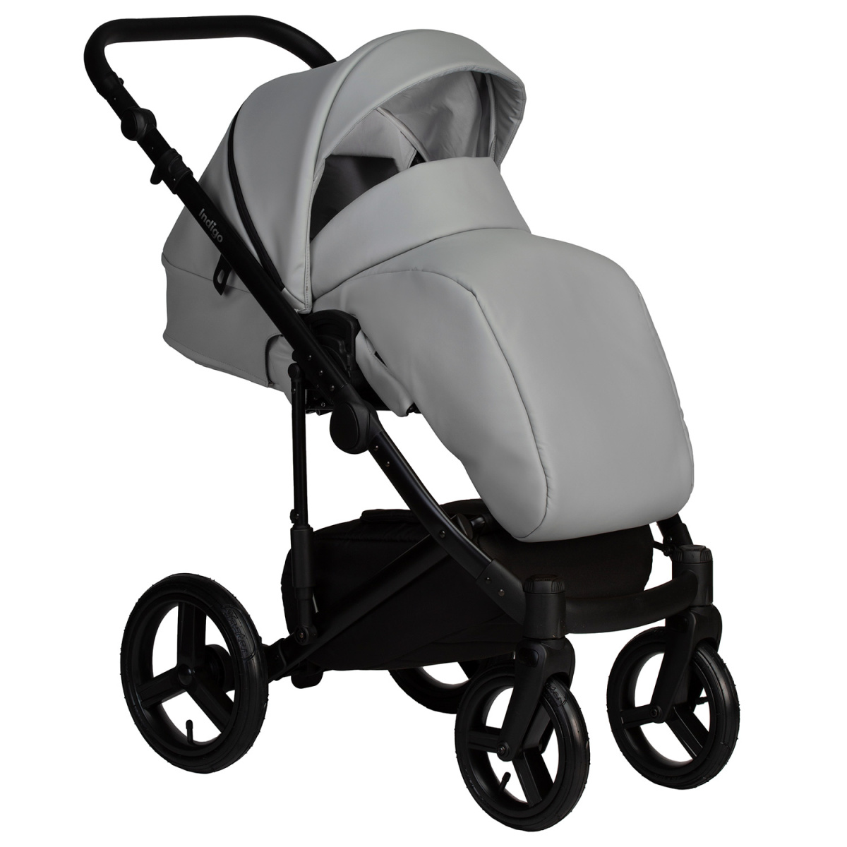 Коляска 2в1 Indigo LAMAR - La 06 (св.серая кожа)