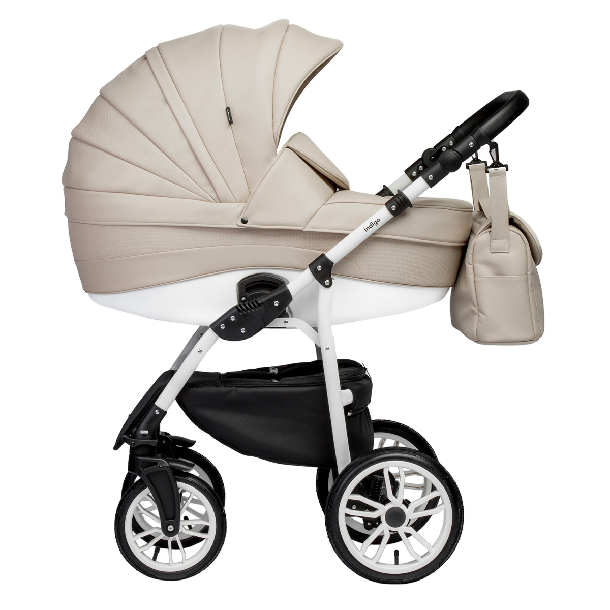 Коляска 2 в 1 Indigo Special, Is 07 (Бежевая кожа)