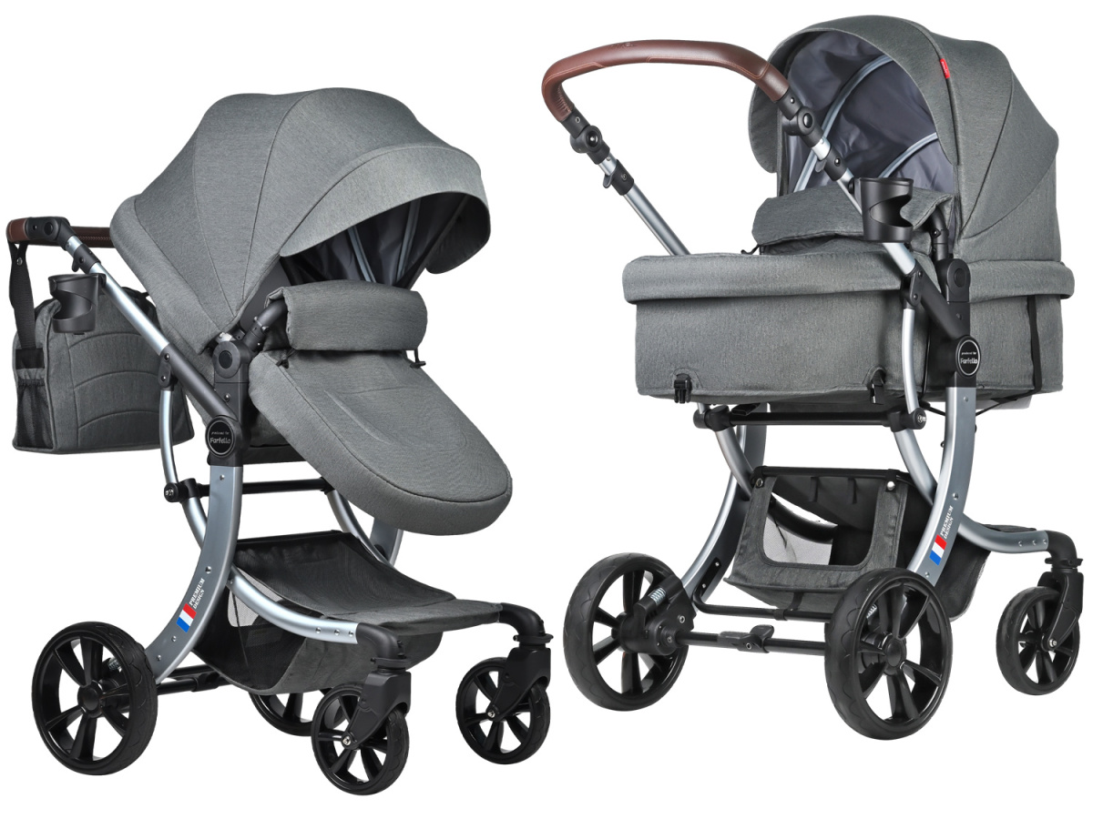 Коляска трансформер Farfello Aimile Original New Silver (Темно-серый NDS-2)