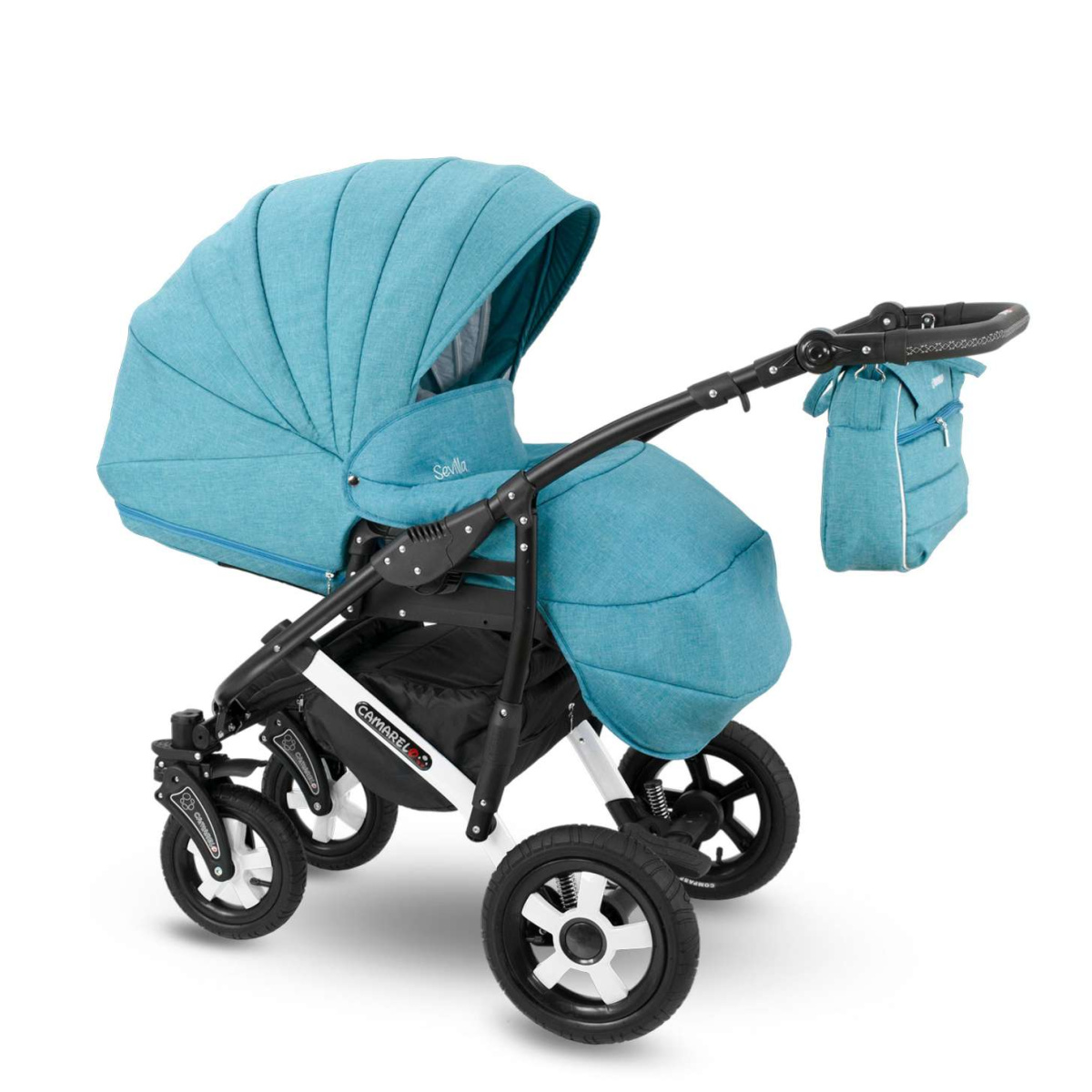 Коляска Camarelo Sevilla WXSE 3 в 1 бирюзовый меланж