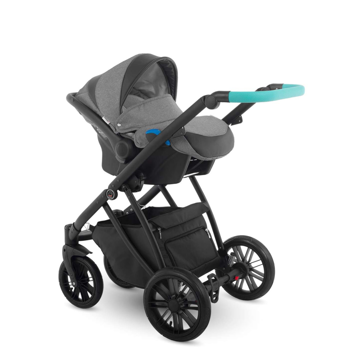 Коляска Camarelo Zeo 3 в 1 экокожа темно-серый меланж