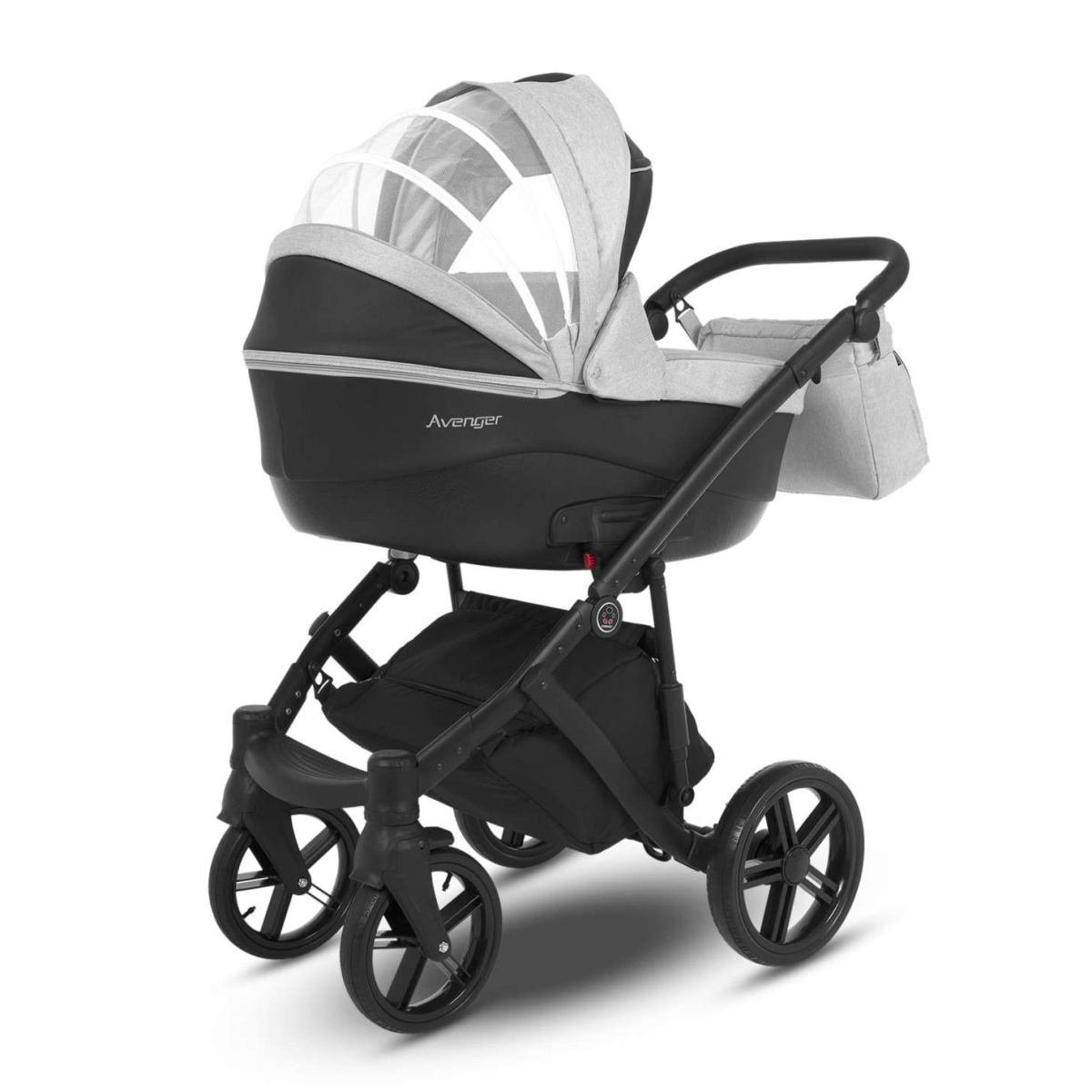 Коляска Camarelo Avenger 2 в 1 светло-серый меланж/черная экокожа