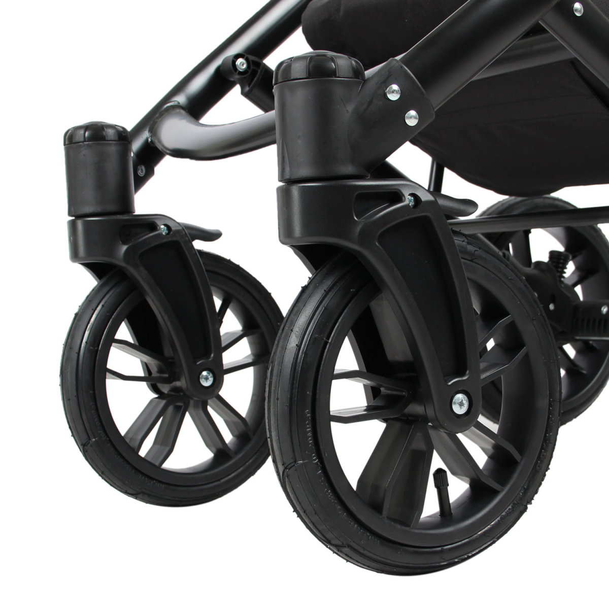 Коляска 2 в 1 Indigo MIO - Mi 06 (шалфей кожа+зеленый узор)