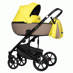 Коляска 2 в 1 Riko Basic Ozon Ecco 26, лимонный-бежевый