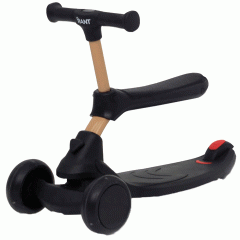 Беговел-самокат Rant Rider со светящимися колесами черный