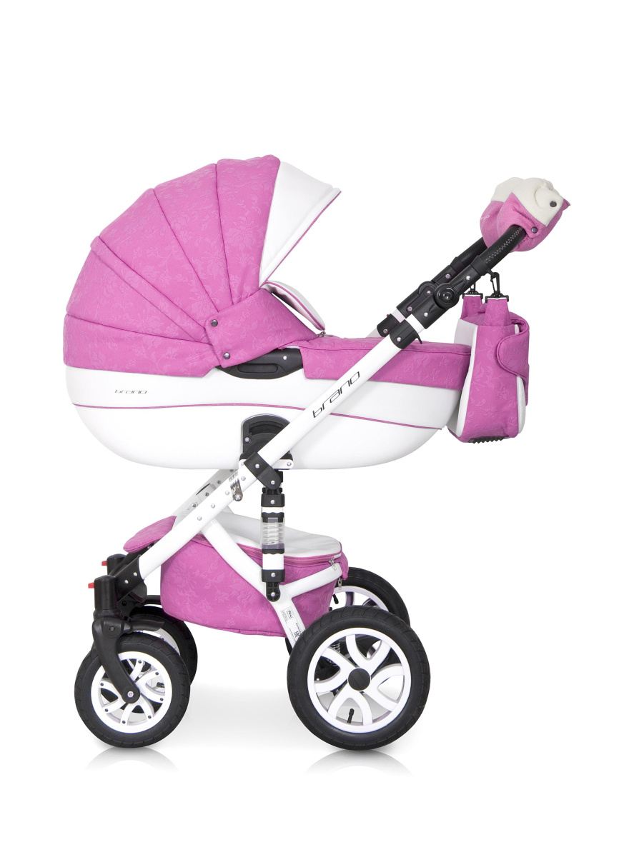 Коляска 3 в 1 Riko Bruno Ecco 18 розовый