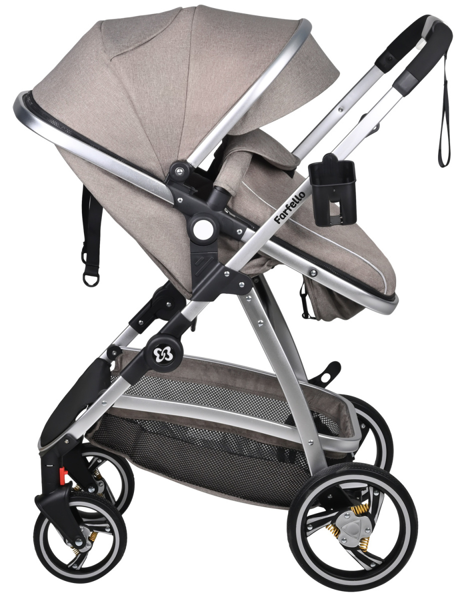 Коляска трансформер Farfello Pristina (Коричневый PS-14)