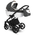 Коляска Camarelo Avenger 3 в 1 серый жаккард/белая экокожа