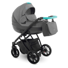 Коляска Camarelo Zeo 3 в 1 экокожа темно-серый меланж