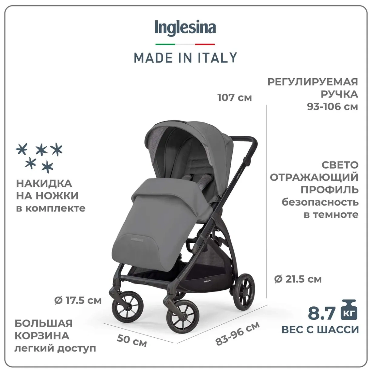 Прогулочная коляска Inglesina Electa , Upper Black