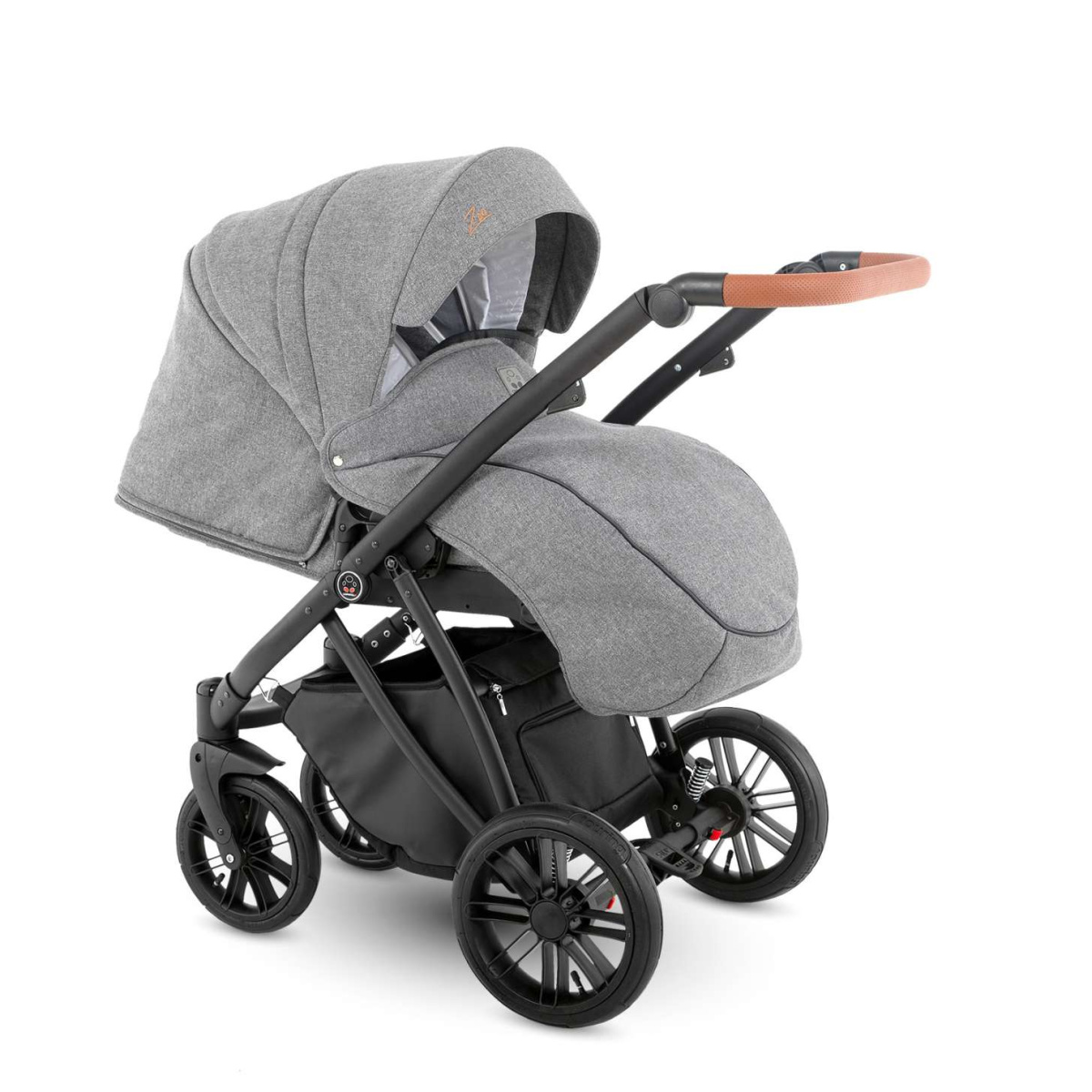 Коляска Camarelo Zeo 2 в 1 экокожа светло-серый меланж