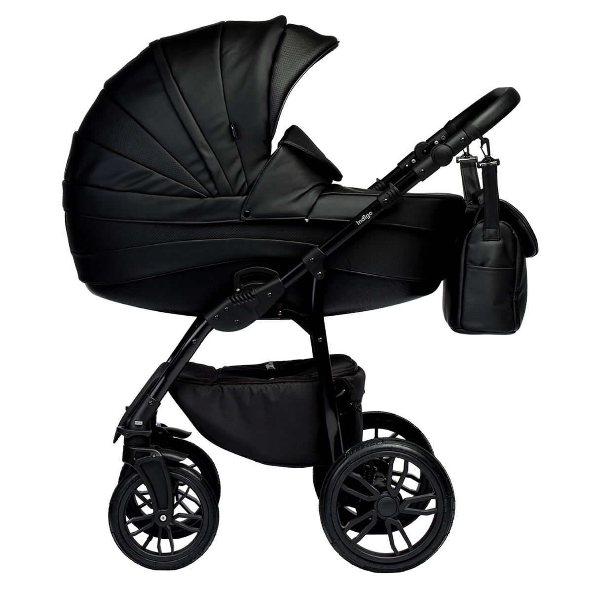 Коляска 2 в 1 Indigo Special, Is 03 (Черная кожа)