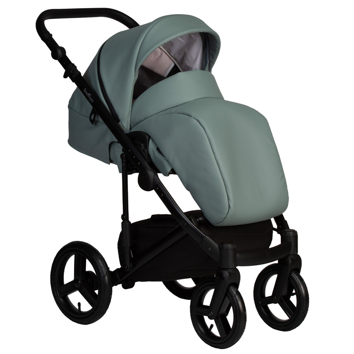 Коляска 2 в 1 Indigo Lamar - La 05 (шалфей кожа)