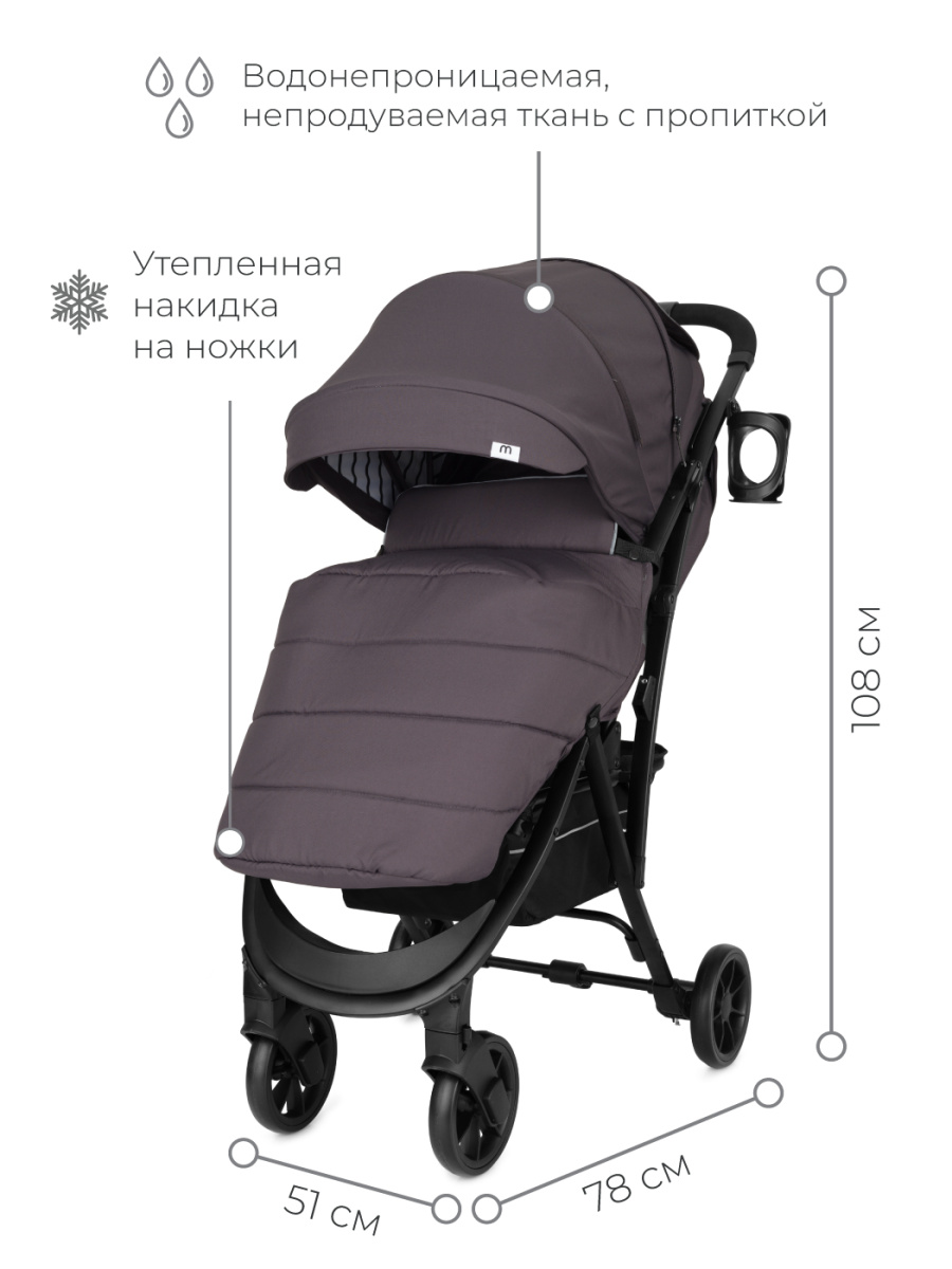 Коляска прогулочная Mowbaby Fast RA081 Carbon. Цвет: Графит