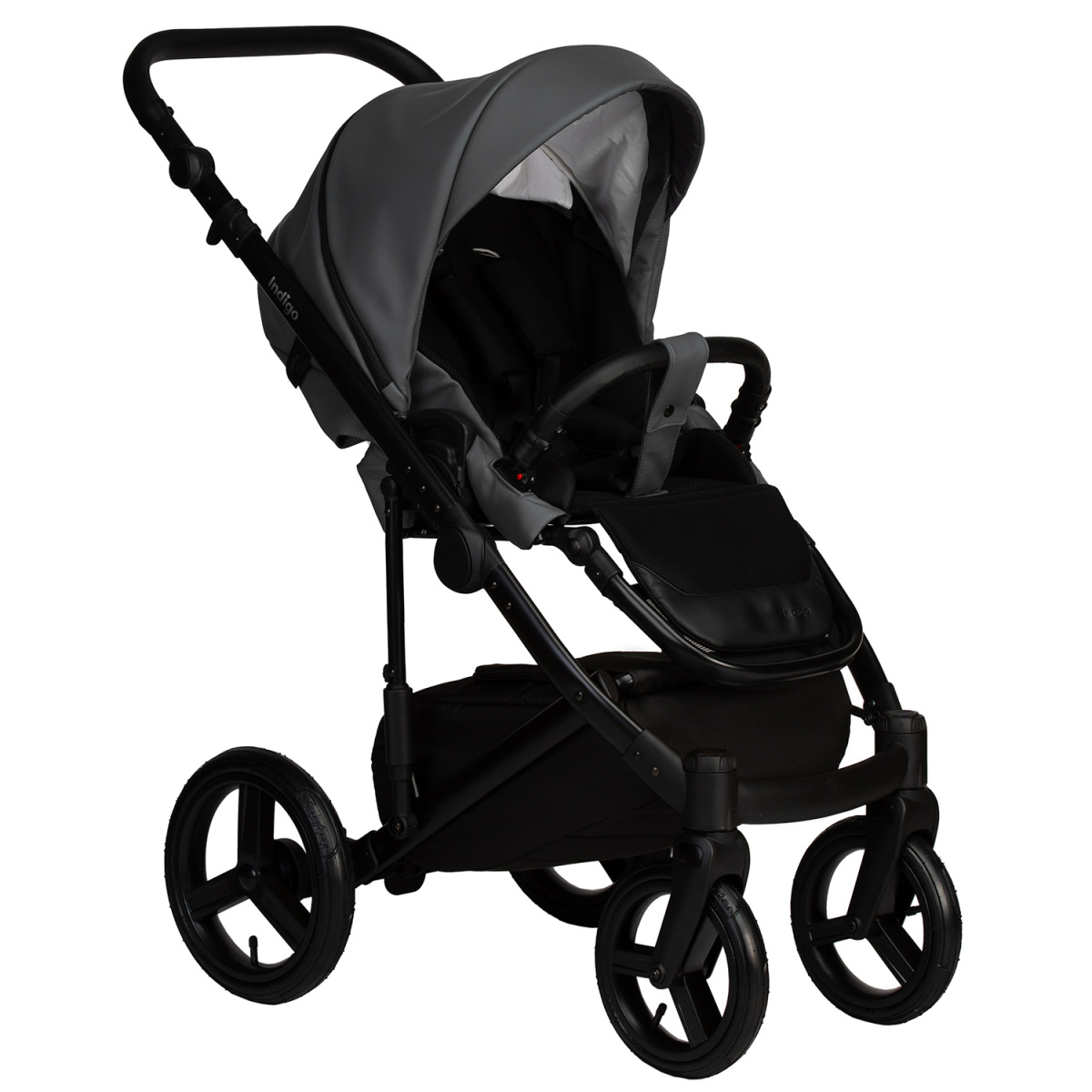 Коляска 2в1 Indigo LAMAR - La 07 (т.серая кожа)