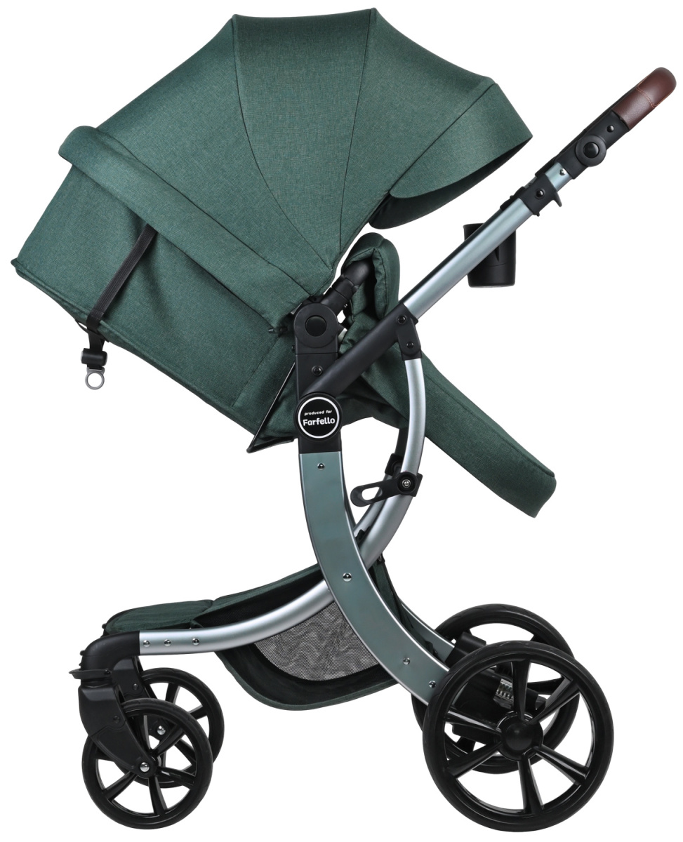 Коляска трансформер Farfello Aimile Original New Silver (Вечнозеленый NDS-1)