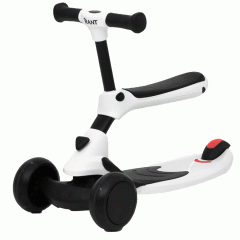 Беговел-самокат Rant Rider со светящимися колесами белый