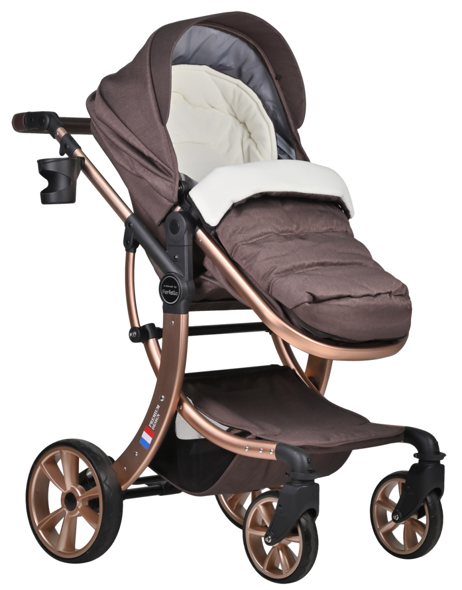 Коляска трансформер Farfello Aimile Original New Gold (Шоколадный NDG-3)