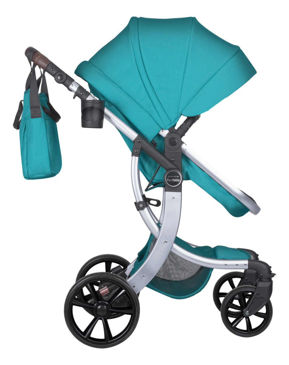 Коляска трансформер Farfello Aimile Original New Silver (Голубая гавань NDS-6)